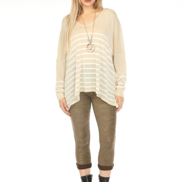 Gold horizontal strips Shiny Top - Picture 11 of 11